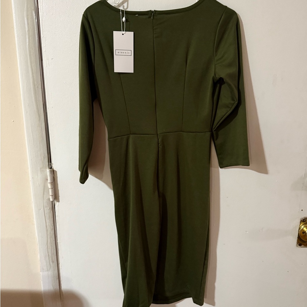 Elegant Long Sleeve Green Dress by A New Day